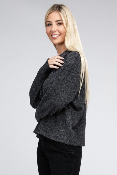 Brushed Melange Hacci Collared Sweater **5 colors**