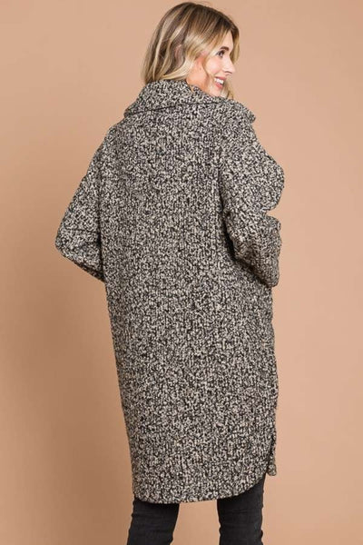 Double Breast Teddy Coat Full Size Lapel Collar