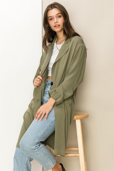 CLASSY RIGHT ROUND BUTTON-FRONT OVERSIZED COAT