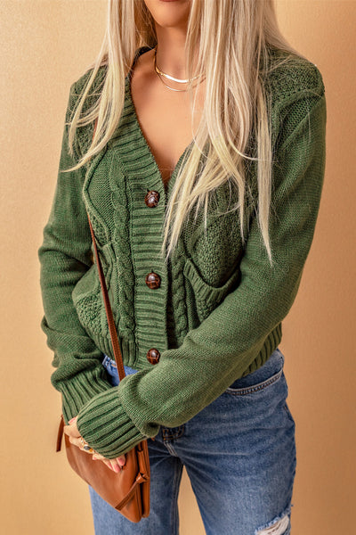 Knit Button Down Cardigan with Pockets