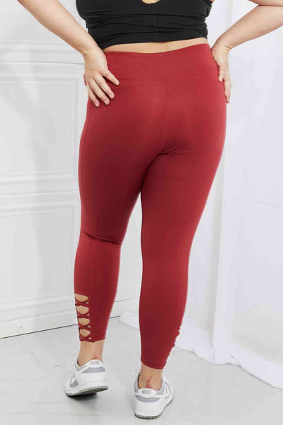 Yelete Ready For Action Full Size Ankle Cutout Active Leggings **Reduced**