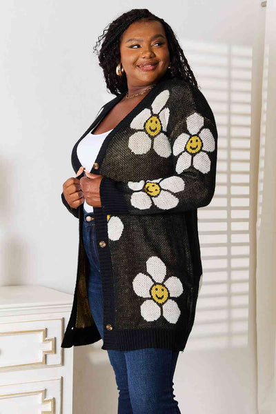 Double Take Floral Button Down Longline Cardigan **Available 10/04/2023**