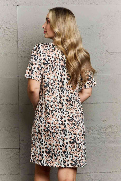 Leopard Quivers Button Down Sleepwear Dress