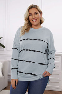 Plus Size Round Neck Dropped Shoulder Sweatshirt (1x-4x)