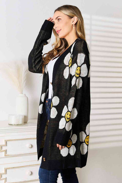 Double Take Floral Button Down Longline Cardigan **Available 10/04/2023**