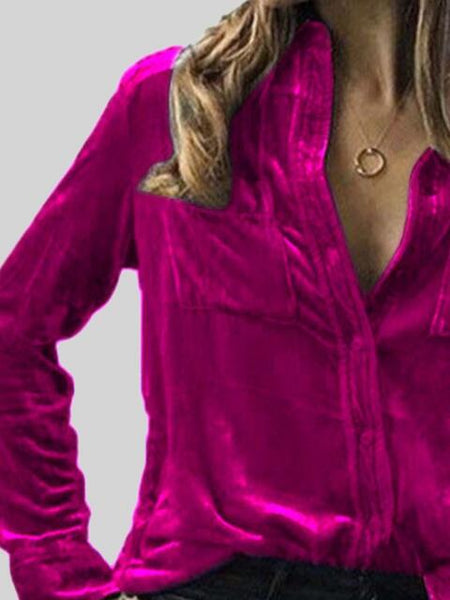 Sassy Collared Shirt with Breast Pockets **12 Colors
