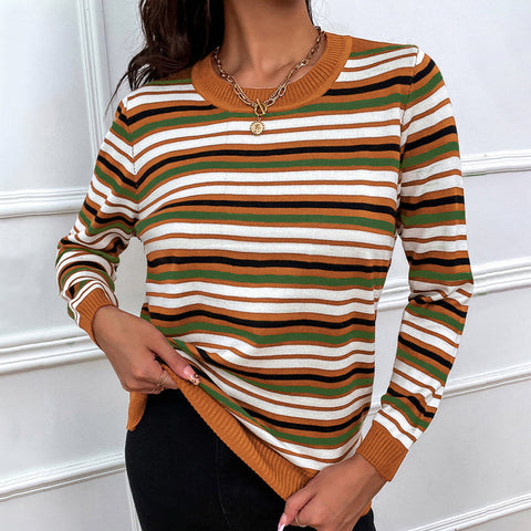 Striped Round Neck Sweater
