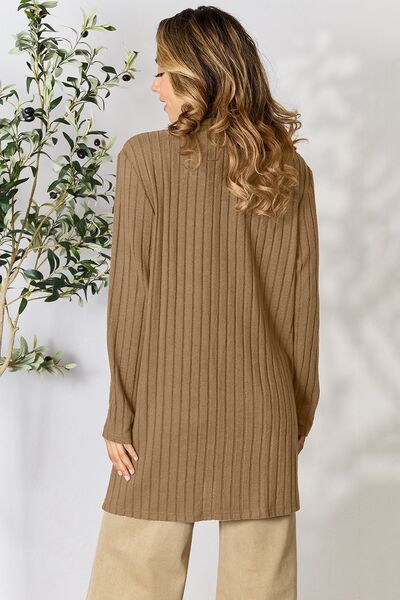 Ribbed Open Front Cardigan with Pockets **5 Different Colors**